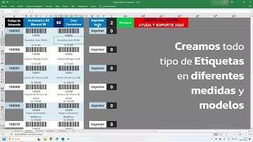 Excel Macro para imprimir Etiquetas de Códigos de Barras y QR de forma masiva