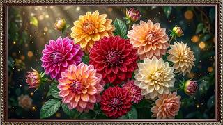 Stunning Dahlia Bouquet in Soft Light | 8K Floral Display screenshot 4