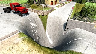 Cars Vs Giant Pit - Beamng.drive Mrjr Destruction