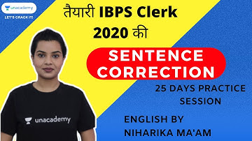 Sentence Correction (Day 15) || 25-Day Practice Series for IBPS Clerk Prelims || Niharika John Mehra