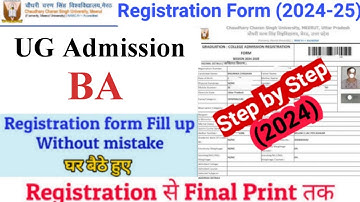 How to Fill CCS University Admission Form 2024-25 | CCSU BA Admission  Form Fill Up 2024