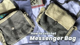 How to crochet Messenger bag with Zipper & Adjustable Strap | Step by Step | Tutorial screenshot 4