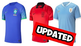 All World Cup 2022 kits (Group G and H only)