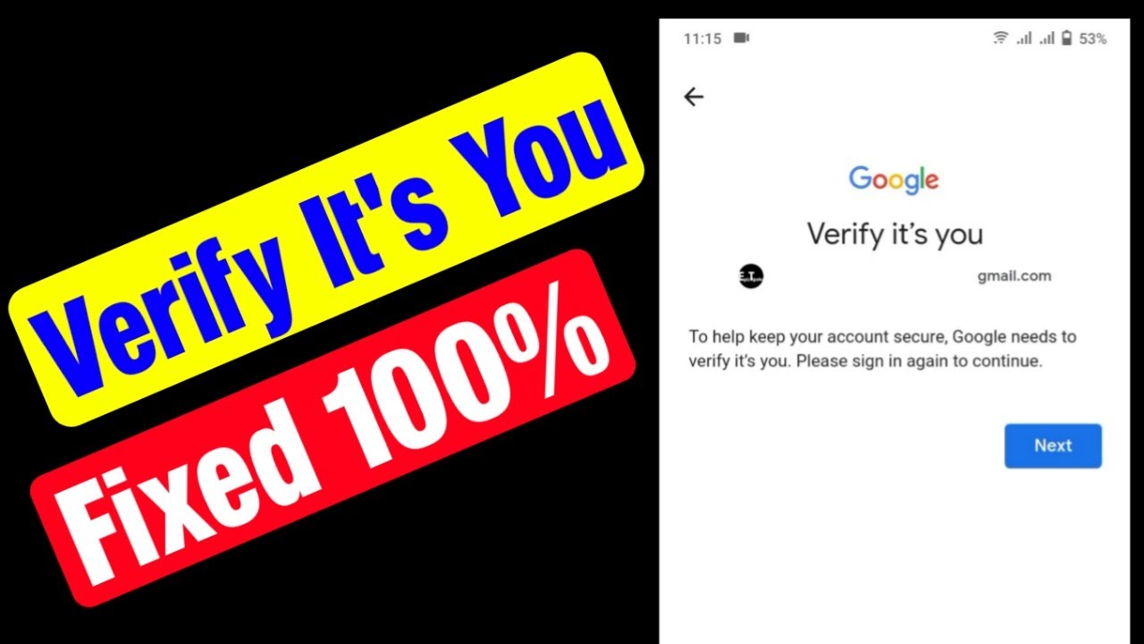 verify it's you To help keep your account secure google needs to verify ...