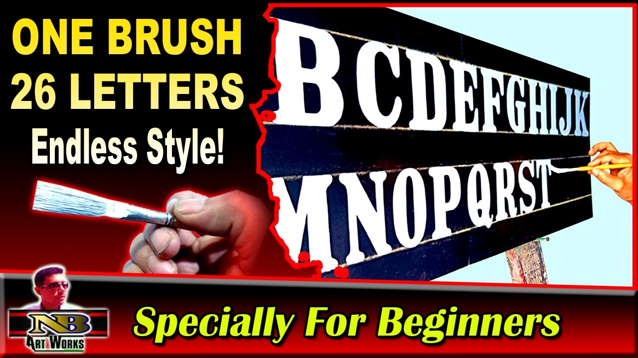 Brush Lettering A-Z | Learn English Alphabets with a Painting Brush