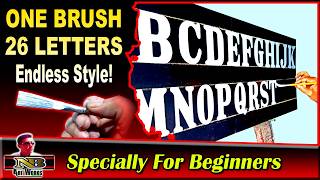Brush Lettering A-Z Learn English Alphabets With A Painting Brush