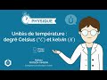  units de temprature  degr celsius c et kelvin k  physique chimie  lyce