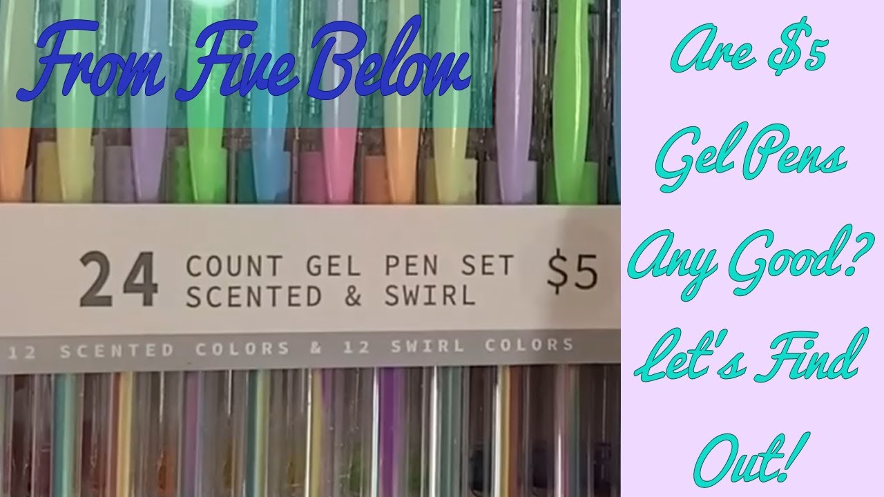 gel pens & holder 24-count, Five Below