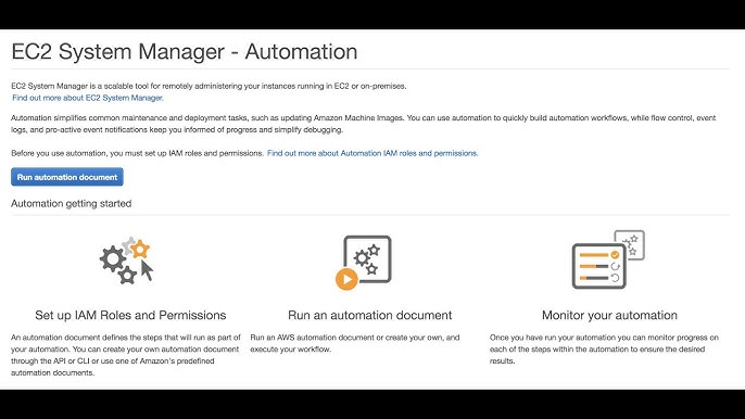 Aws Systems Manager Automation Concept Create Own Ssm Document And Execute Automation Youtube