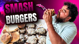 Trying out some smash burgers 💥🍔
