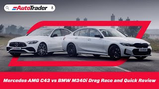 Mercedes AMG C43 vs BMW M340i Drag Race and Review