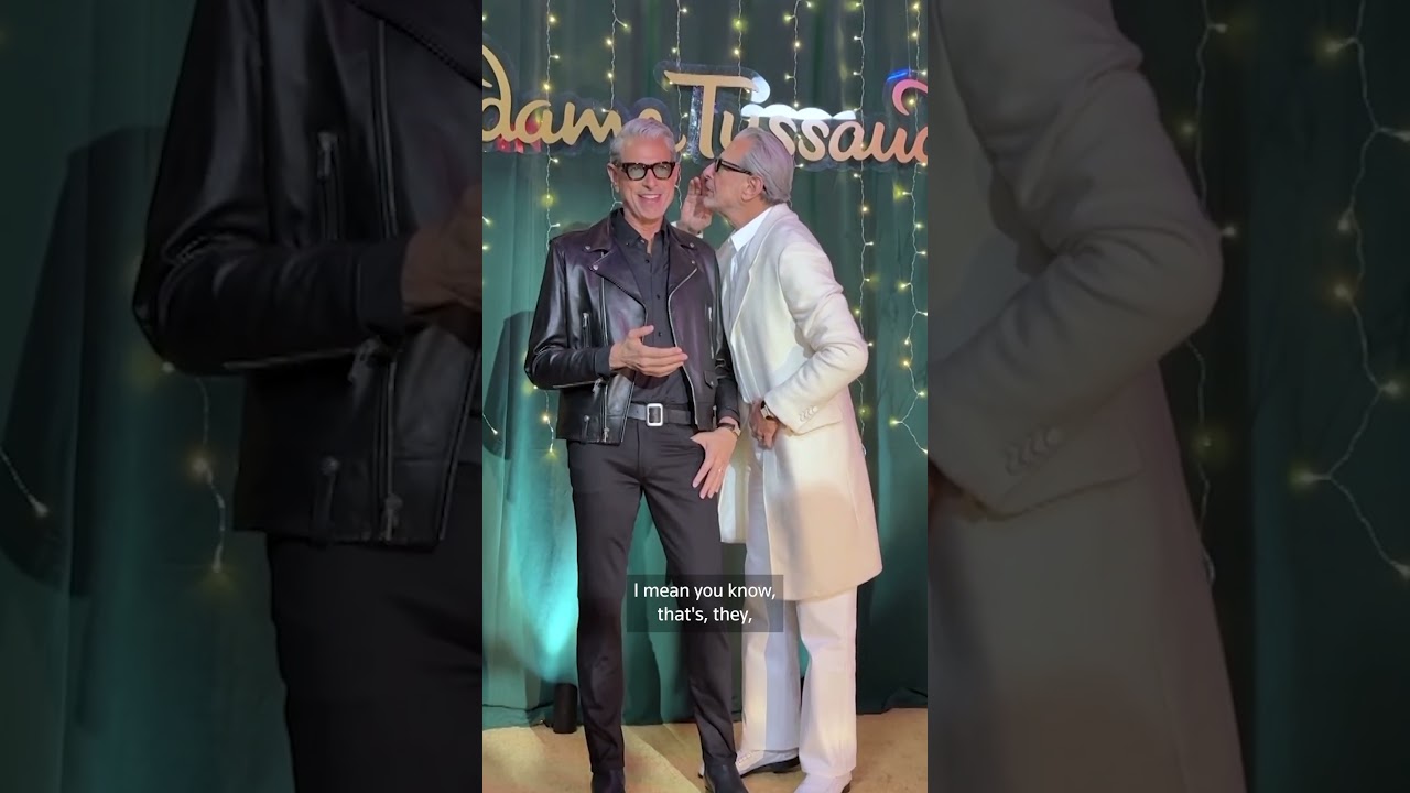 Actor Jeff Goldblum meets his wax double