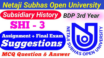 BDP/SHI-3 Assignment Practice Set 2021 | Subsidiary History MCQ Question Final Suggestion 2021। #bdp