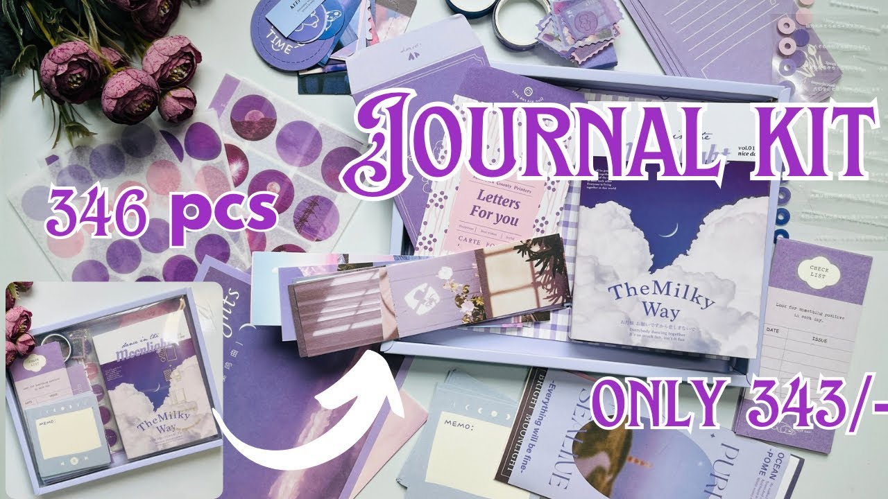 purple journal kit 🪻| ASMR unboxing | meesho journal kit| journaling  #asmr #unboxing