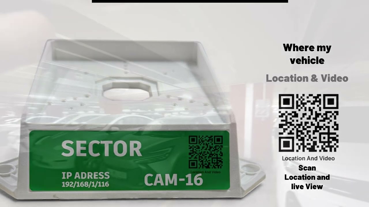 Camera Junction Box with Labeling Feature for Parking Automation Systems Qr Scan Location & Video