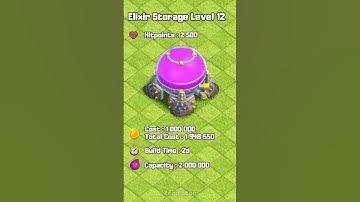 Level 1 to Max Elixir Storage - Clash of Clans || #shorts #viral #games