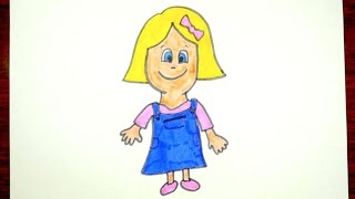 How To Draw A Girl | Kids Coloring Video