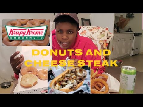 Laid Back Philly Cheese Steak & KRISPY KREME// CHEAT MEAL//