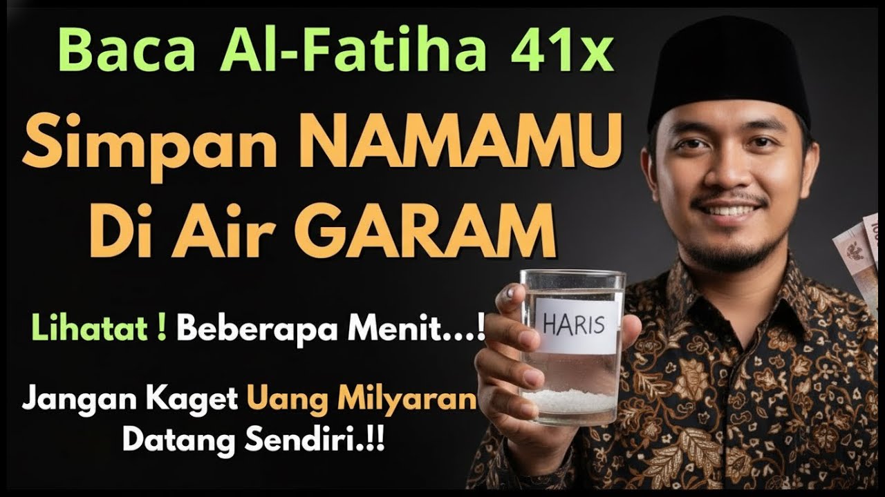 Siapkan Air Garam Baca Alfatihah 41x Di Malam Jumat Dalam 10 Menit, Hidupmu Berubah Kaya.. 🔥