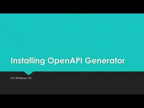 Installing OpenAPI Generator for Windows