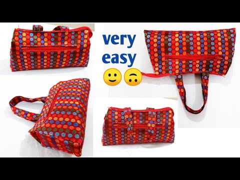 very easy double zipper bag/makeup bag/pencil bag/travel kit/ pouch /zipper  organizer/small bag - YouTube