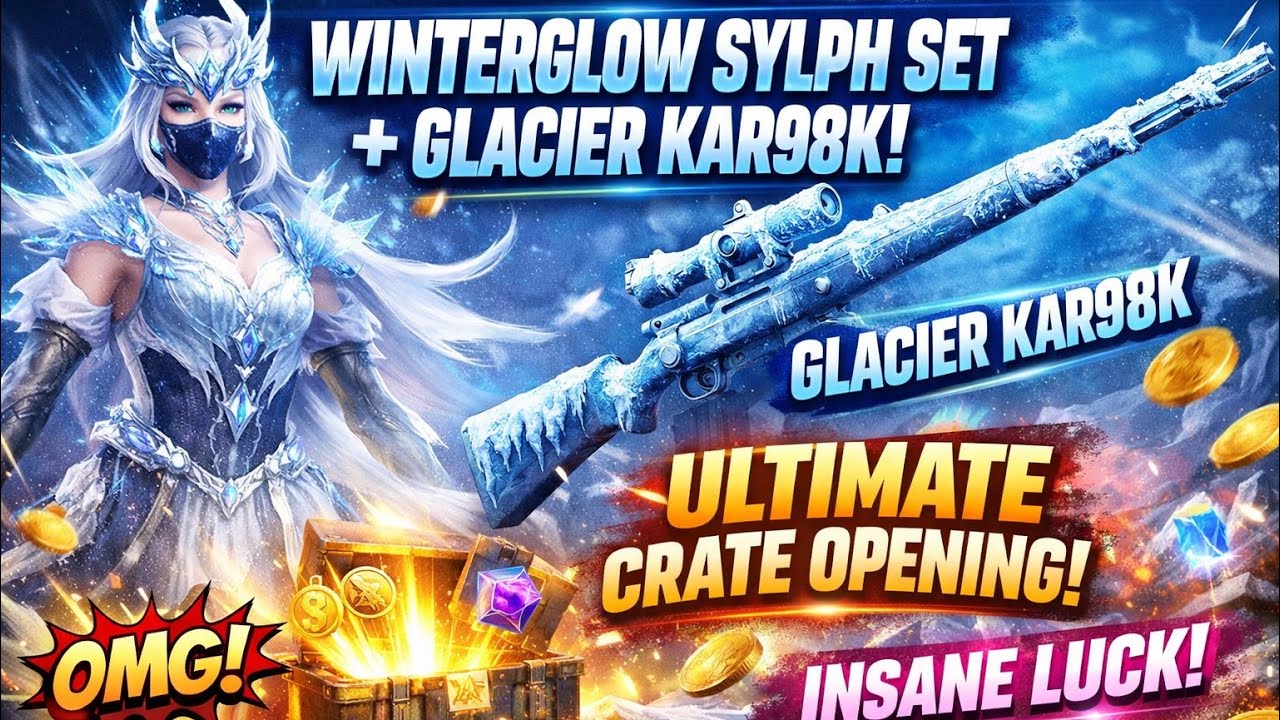 Glacier Kar98K ❄️ + Winterglow Sylph Set 😱 | Ultimate Crate Opening 🔥/ 10uc Crate Opening 