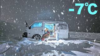 Car Camping in a Heavy Snowfall Area