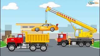 Multiple full episodes of car cartoons for kids in a single 10 minutes long video, watch it online f