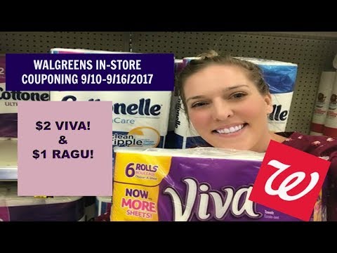 $2 Viva Paper Towels, $1 Ragu Pasta Sauce Walgreens In-store couponing 9/10-9/16/2017