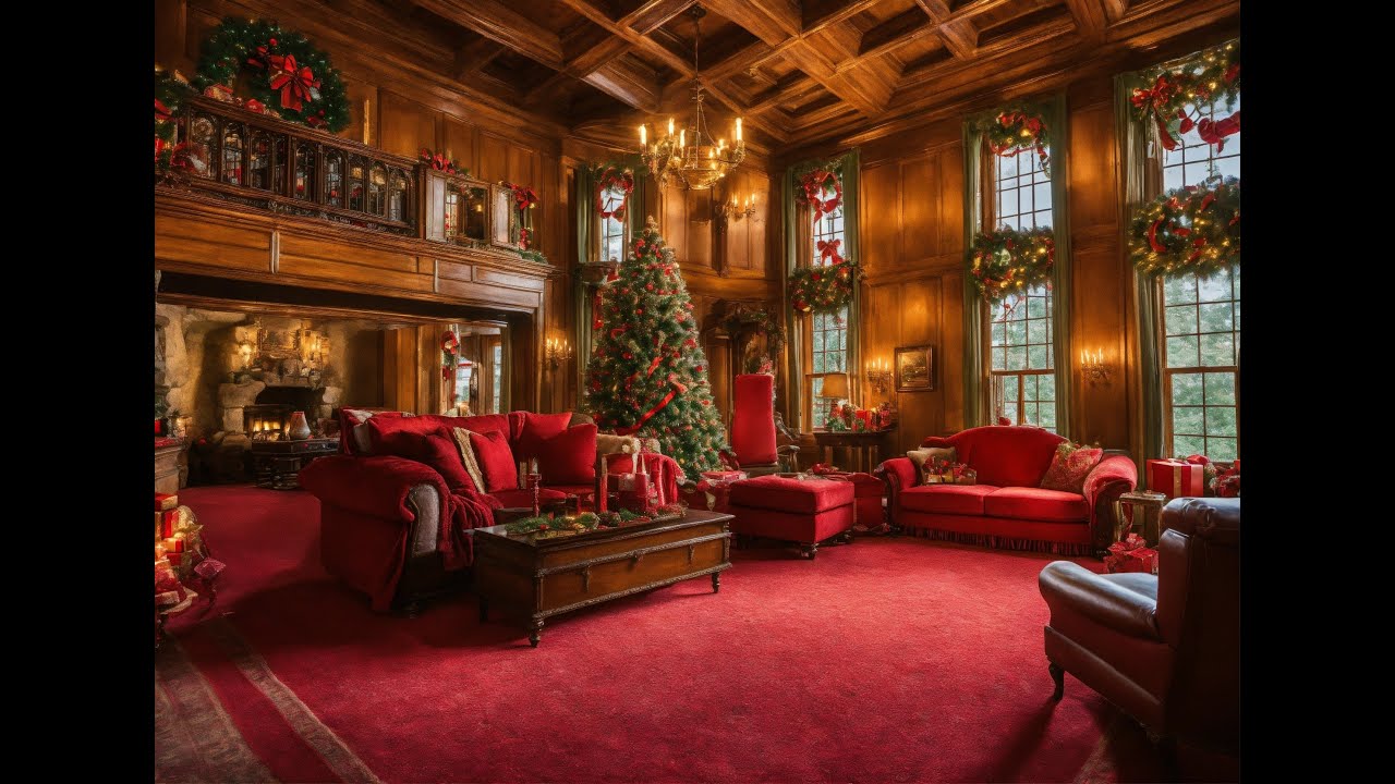 Relaxing Fireplace with Instrumental Christmas Music 🔥 Fireplace