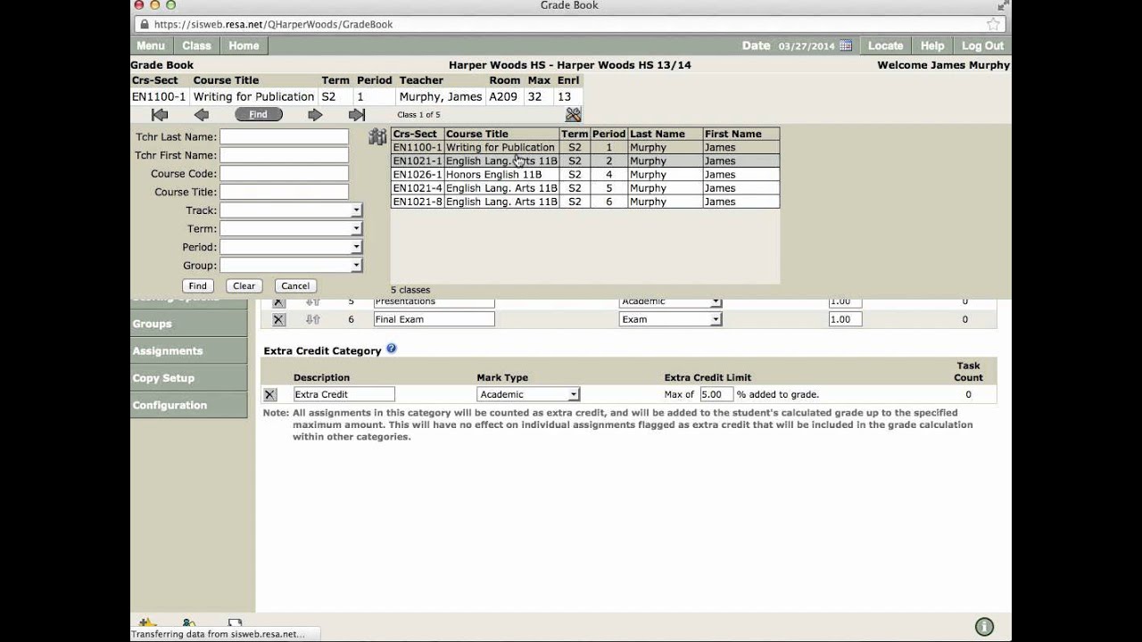 Gradebook Class Set Up - YouTube