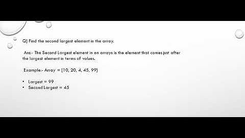 Day 1/100 – Find the Second Largest Element in an Array 