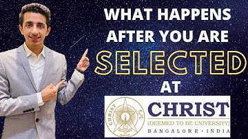 "Selected at Christ University, Bangalore" | What