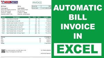 Automatic Invoice Bill in Excel | Create Invoice bill in Excel | Invoice bill in Excel in Tamil