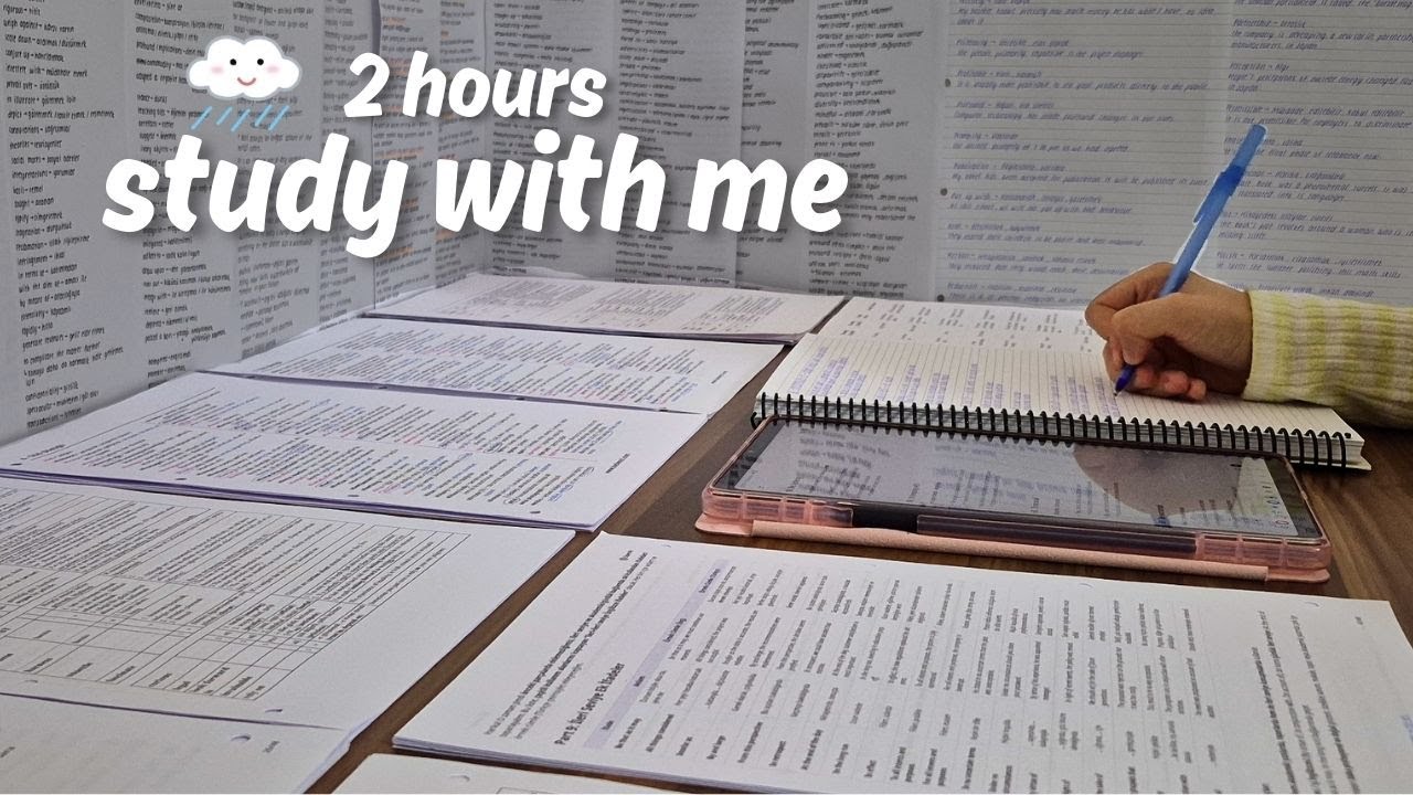 2 Hours Study With Me | No Music | Rain Sounds | No Break | Study ...