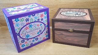 SVG and PNG files to cut Grandma's Sweetie Box, Lidded Chest SVG, Cricut, Silhouette, ScanNCut