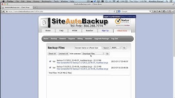 Operating with your Backup Files on SiteAutoBackup