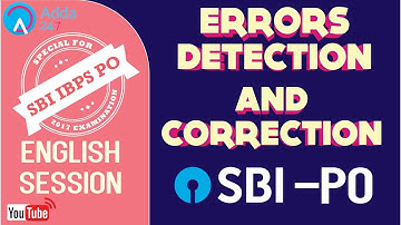 SBI PO 2017 | Errors Detection & Correction In English | Online Coaching for SBI IBPS Bank PO