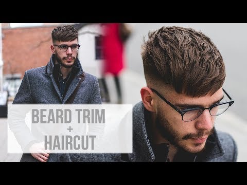 men's-beard-trim-&-outline-+-textured-fringe-haircut-|-2018-hairstyle-trends