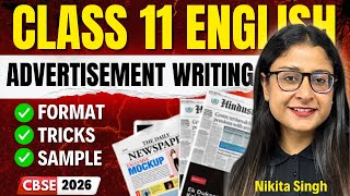🔥Classified Advertisement Writing ✍ Class 11 English | Format + Examples | CBSE 2026 | Nikita Singh