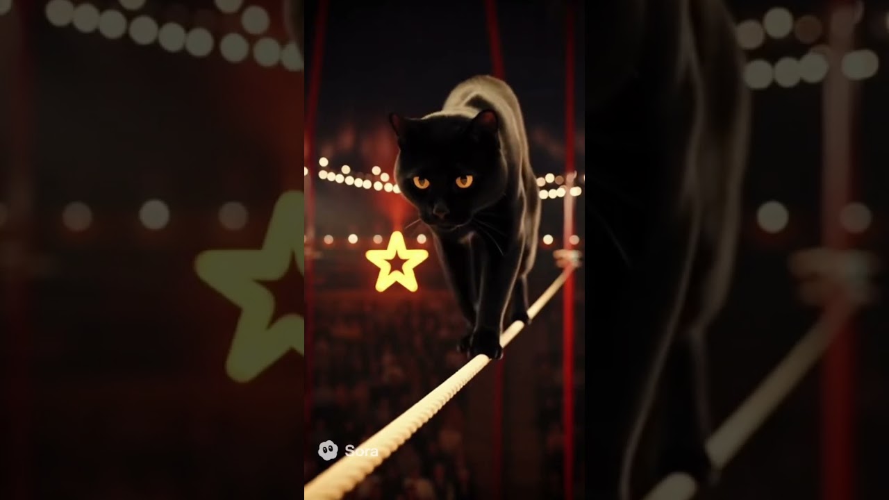 REAL BLACK GIANT CAT'S EPIC CIRCUS STUNTS! 😱 Fire Hoops, Knife Throws & More! 🎪 