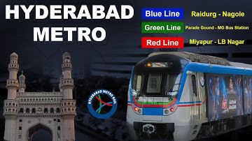 Metro van Hyderabad: alle lijnen met geanimeerde routekaart en stationslijst | Infra World