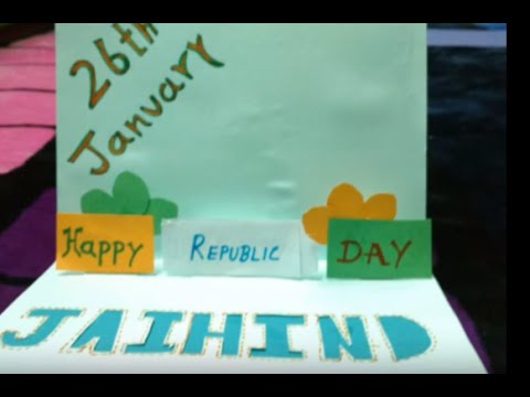 26th January Popup Greeting Card For Kids Craft Republic Day
