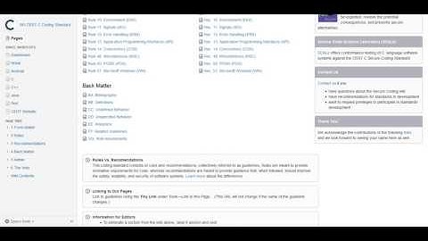 Secure C coding standards by SEI