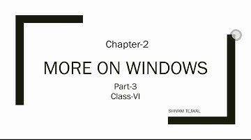 More on Windows | Features of Windows 10| Chapter-2 | Part -3 | Class- VI | CBSE |