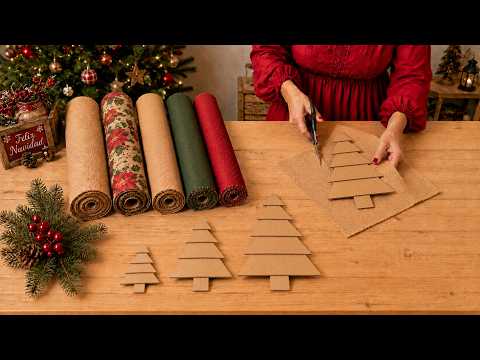Better than store-bought! DIY Christmas centerpieces made from FABRIC SCRAPS and Cardboard! 🎄