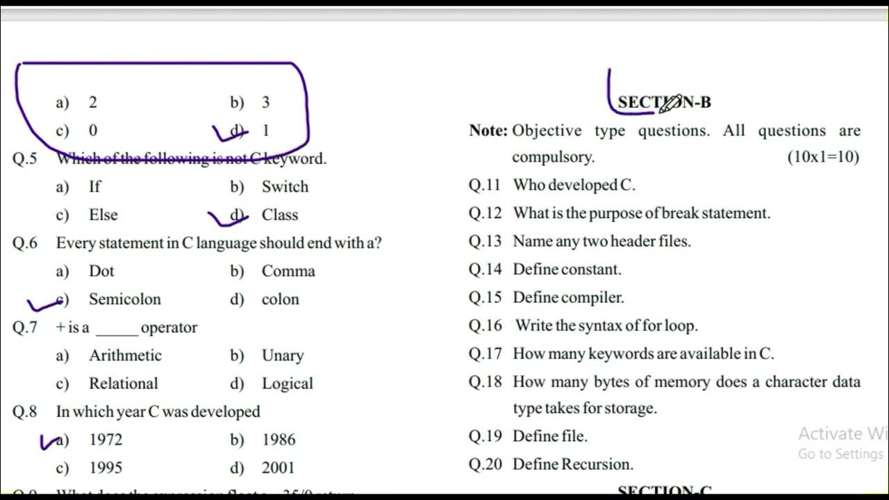 hsbte programming in c question paper YouTube