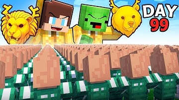 Hiw Maizen and Mikey became VIP for 100 DAYS in SQUID GAME 3 in Minecraft- JJ and Mikey in Minecraft