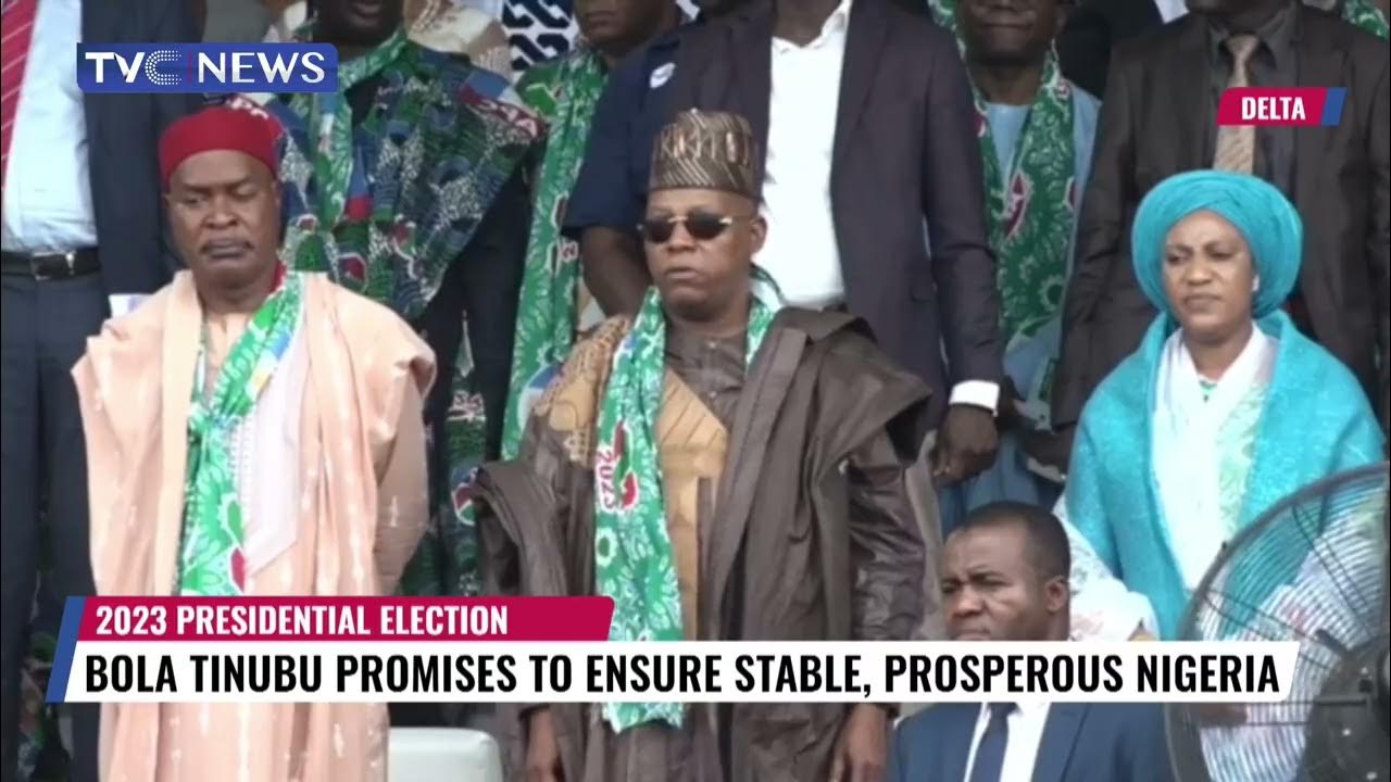 WATCH: Tinubu Promises to Ensure Stable, Prosperous Nigeria if Elected