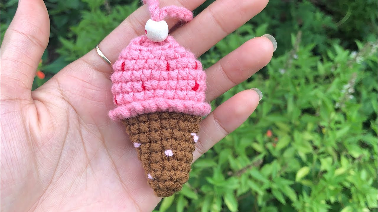 Hướng dẫn móc túi đựng tỏi 🧄 Hình kem ốc quế 🍦 by Mai Chanh Đặng